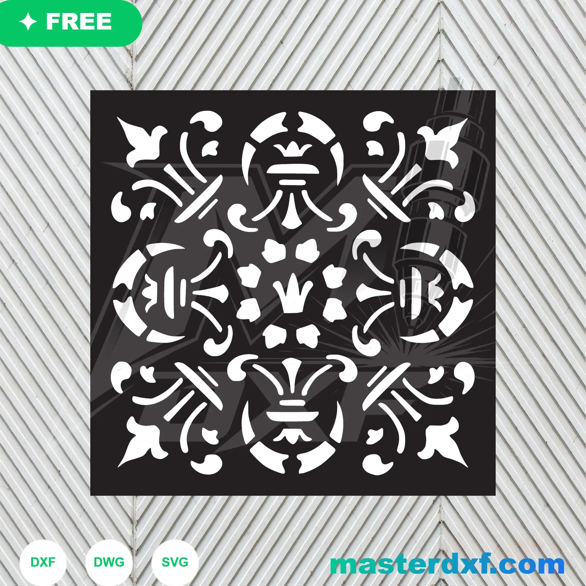 Industrial Style Window Grille Pattern DXF File